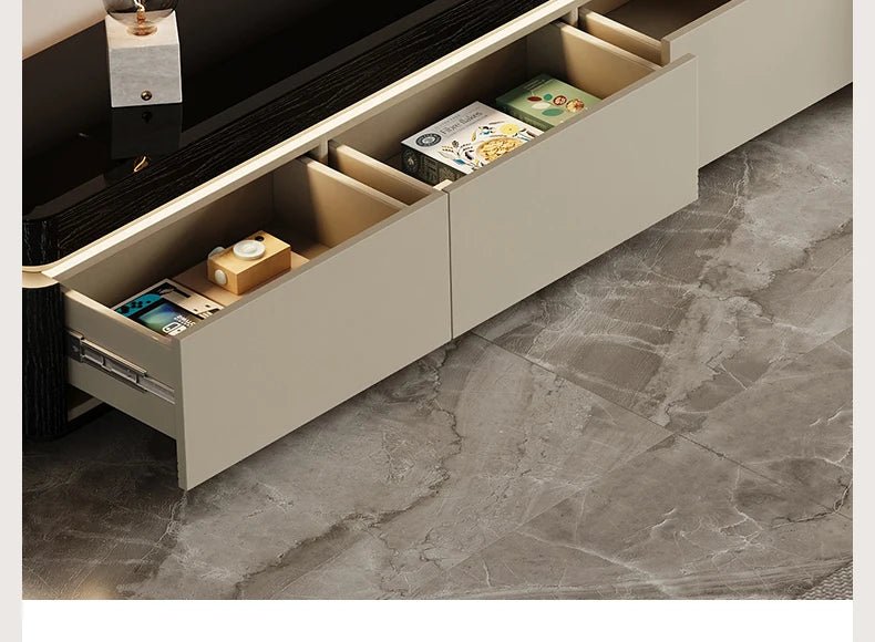 Elegant Space Saving TV Stand Eco Friendly Materials Sustainable Modern Aesthetics TV Stand Sliding Doors Living Room Furniture - WAREHOUSE SHOP