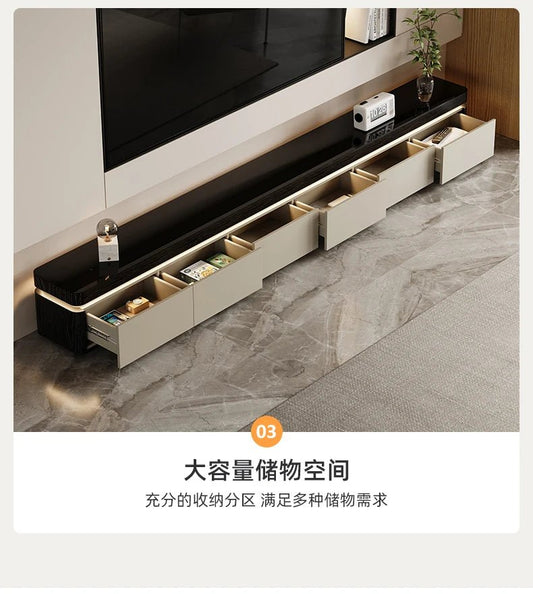 Elegant Space Saving TV Stand Eco Friendly Materials Sustainable Modern Aesthetics TV Stand Sliding Doors Living Room Furniture - WAREHOUSE SHOP