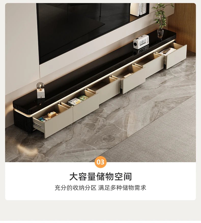 Elegant Space Saving TV Stand Eco Friendly Materials Sustainable Modern Aesthetics TV Stand Sliding Doors Living Room Furniture - WAREHOUSE SHOP