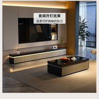 Elegant Space Saving TV Stand Eco Friendly Materials Sustainable Modern Aesthetics TV Stand Sliding Doors Living Room Furniture - WAREHOUSE SHOP