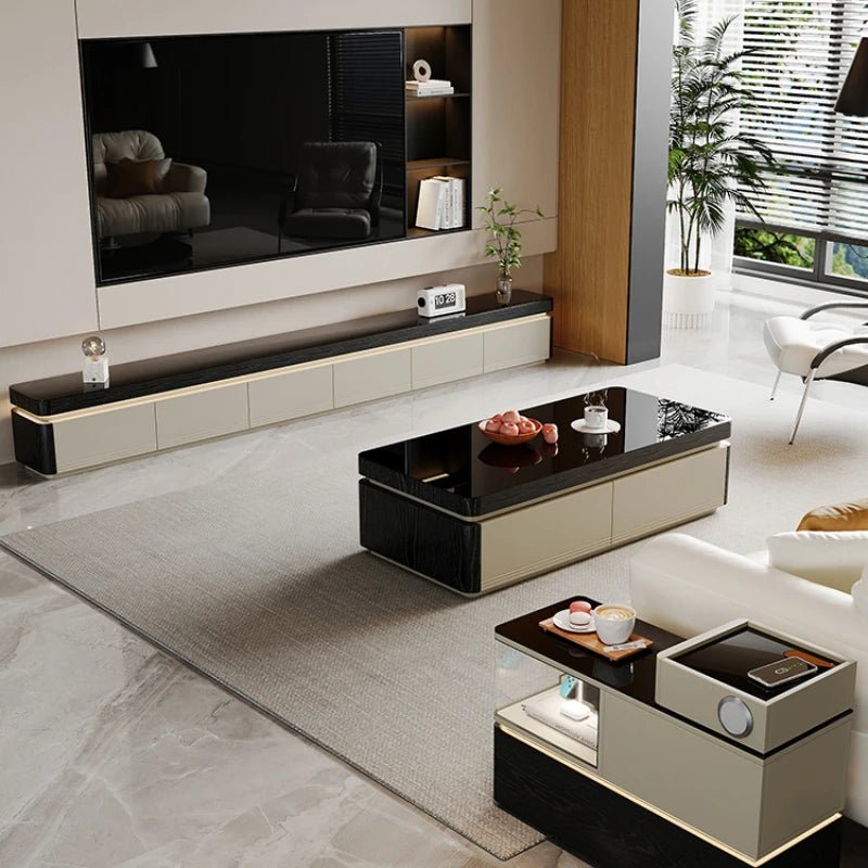Elegant Space Saving TV Stand Eco Friendly Materials Sustainable Modern Aesthetics TV Stand Sliding Doors Living Room Furniture - WAREHOUSE SHOP