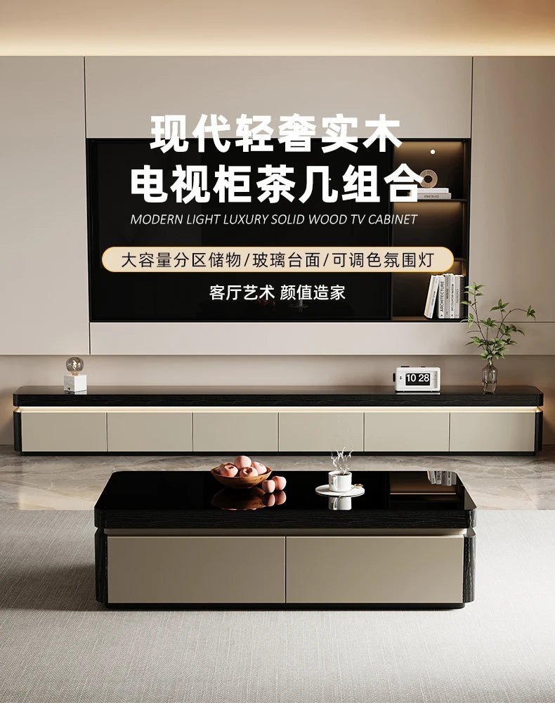 Elegant Space Saving TV Stand Eco Friendly Materials Sustainable Modern Aesthetics TV Stand Sliding Doors Living Room Furniture - WAREHOUSE SHOP
