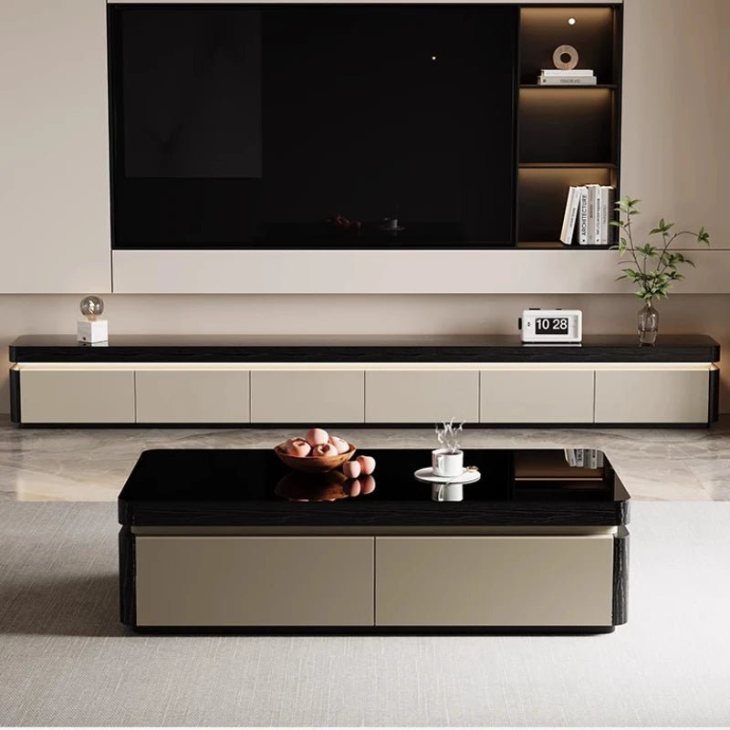 Elegant Space Saving TV Stand Eco Friendly Materials Sustainable Modern Aesthetics TV Stand Sliding Doors Living Room Furniture - WAREHOUSE SHOP