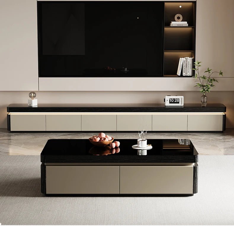 Elegant Space Saving TV Stand Eco Friendly Materials Sustainable Modern Aesthetics TV Stand Sliding Doors Living Room Furniture - WAREHOUSE SHOP