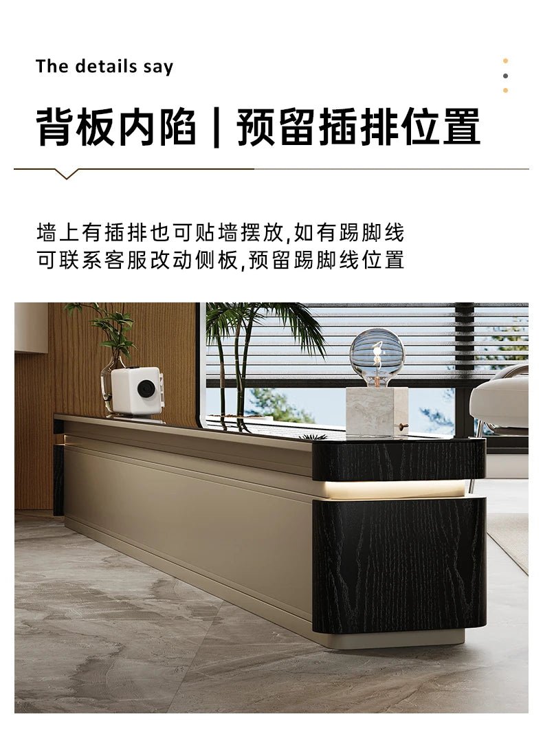 Elegant Space Saving TV Stand Eco Friendly Materials Sustainable Modern Aesthetics TV Stand Sliding Doors Living Room Furniture - WAREHOUSE SHOP