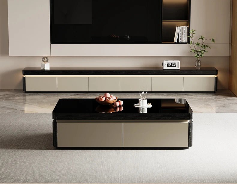 Elegant Space Saving TV Stand Eco Friendly Materials Sustainable Modern Aesthetics TV Stand Sliding Doors Living Room Furniture - WAREHOUSE SHOP