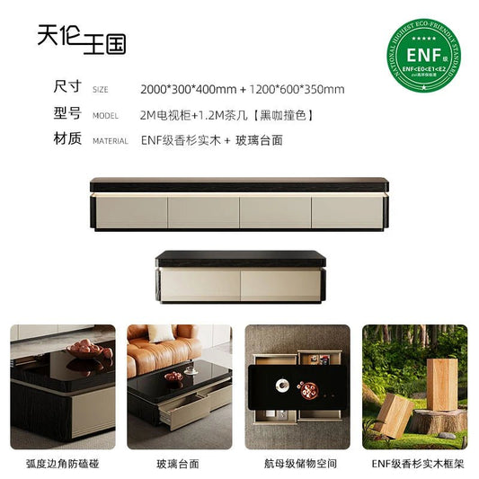 Elegant Space Saving TV Stand Eco Friendly Materials Sustainable Modern Aesthetics TV Stand Sliding Doors Living Room Furniture - WAREHOUSE SHOP