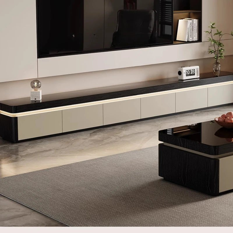 Elegant Space Saving TV Stand Eco Friendly Materials Sustainable Modern Aesthetics TV Stand Sliding Doors Living Room Furniture - WAREHOUSE SHOP