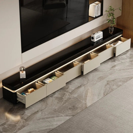 Elegant Space Saving TV Stand Eco Friendly Materials Sustainable Modern Aesthetics TV Stand Sliding Doors Living Room Furniture - WAREHOUSE SHOP