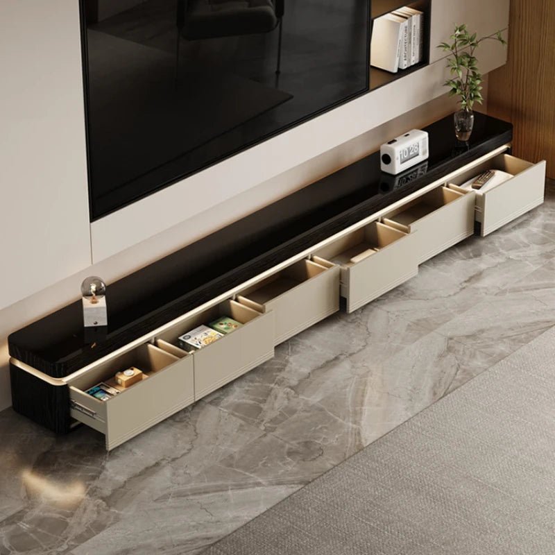 Elegant Space Saving TV Stand Eco Friendly Materials Sustainable Modern Aesthetics TV Stand Sliding Doors Living Room Furniture - WAREHOUSE SHOP