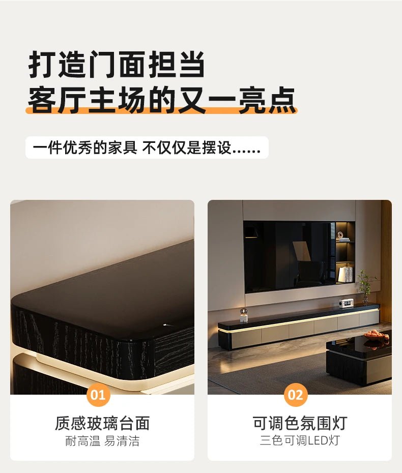Elegant Space Saving TV Stand Eco Friendly Materials Sustainable Modern Aesthetics TV Stand Sliding Doors Living Room Furniture - WAREHOUSE SHOP