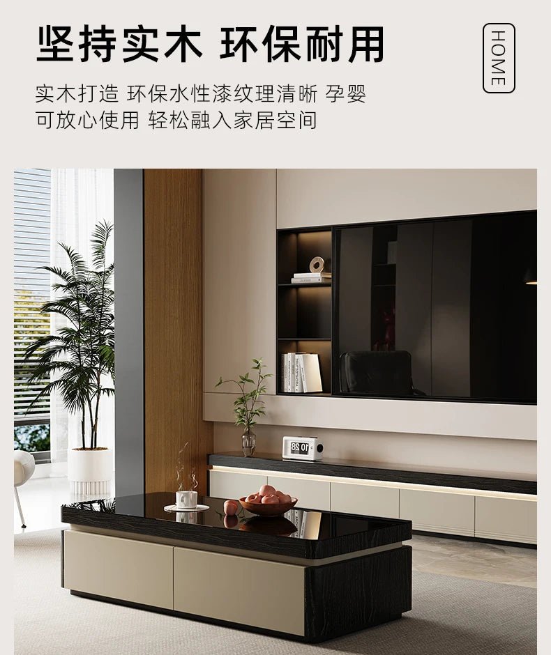 Elegant Space Saving TV Stand Eco Friendly Materials Sustainable Modern Aesthetics TV Stand Sliding Doors Living Room Furniture - WAREHOUSE SHOP