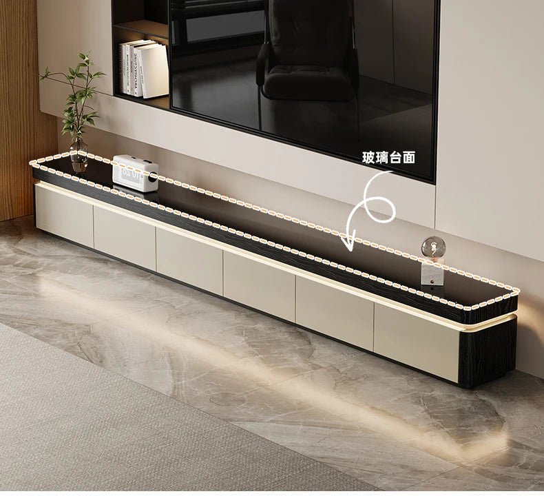 Elegant Space Saving TV Stand Eco Friendly Materials Sustainable Modern Aesthetics TV Stand Sliding Doors Living Room Furniture - WAREHOUSE SHOP