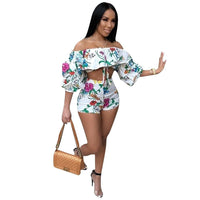 European and American sexy digital printing pile sleeves two - piece - WAREHOUSE SHOP