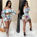 European and American sexy digital printing pile sleeves two - piece - WAREHOUSE SHOP