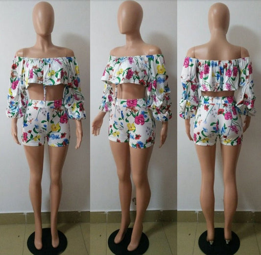 European and American sexy digital printing pile sleeves two - piece - WAREHOUSE SHOP