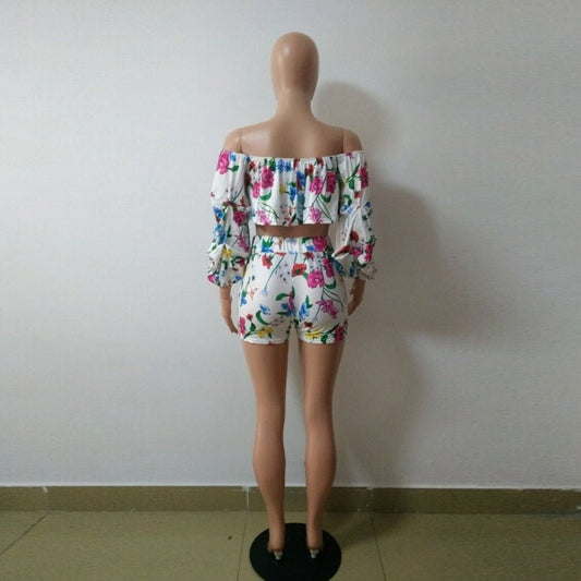 European and American sexy digital printing pile sleeves two - piece - WAREHOUSE SHOP