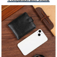Everyday Leather Wallet For Men Durable Coin Pouch, Slim Bifold Photo ID Card Holders. - WAREHOUSE SHOP