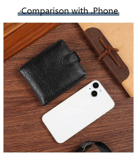 Everyday Leather Wallet For Men Durable Coin Pouch, Slim Bifold Photo ID Card Holders. - WAREHOUSE SHOP