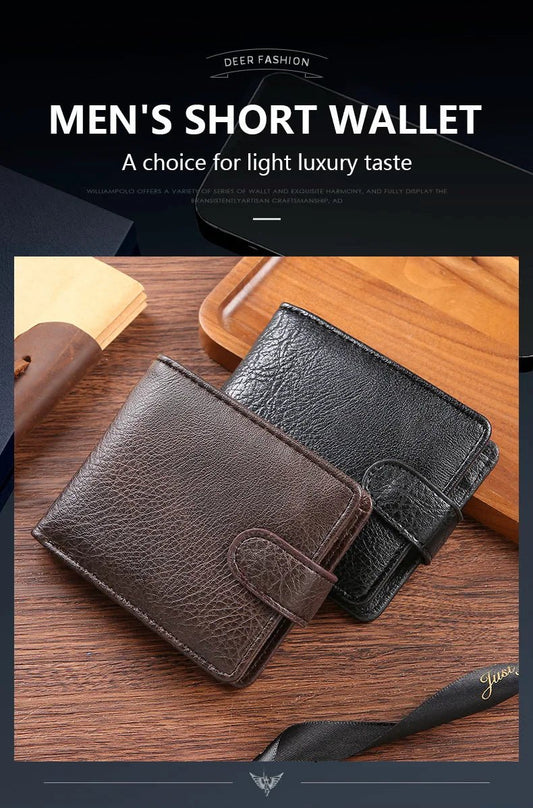 Everyday Leather Wallet For Men Durable Coin Pouch, Slim Bifold Photo ID Card Holders. - WAREHOUSE SHOP
