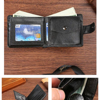 Everyday Leather Wallet For Men Durable Coin Pouch, Slim Bifold Photo ID Card Holders. - WAREHOUSE SHOP