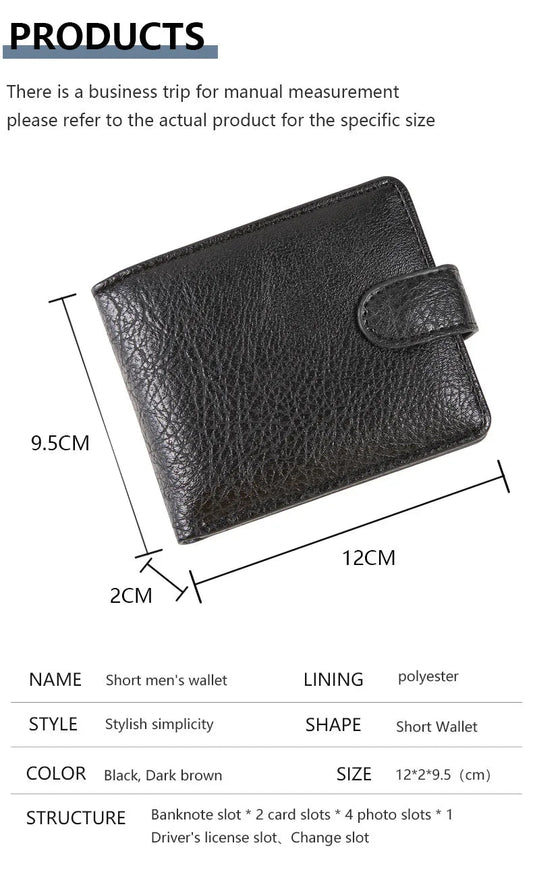 Everyday Leather Wallet For Men Durable Coin Pouch, Slim Bifold Photo ID Card Holders. - WAREHOUSE SHOP