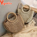 Fashion Handmade Yogodlns Half - Round Rattan Woven Straw Bag. Women Crossbody Bags, Ladies Small Beach Handbag - WAREHOUSE SHOP