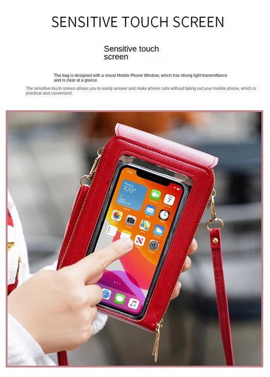 Fashion Screen Touch Lock, Cell Phone Bag. Women's Mobile Phone Card Holder. Crossbody Shoulder Bag - WAREHOUSE SHOP