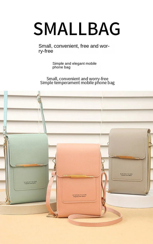 Fashion Screen Touch Lock, Cell Phone Bag. Women's Mobile Phone Card Holder. Crossbody Shoulder Bag - WAREHOUSE SHOP