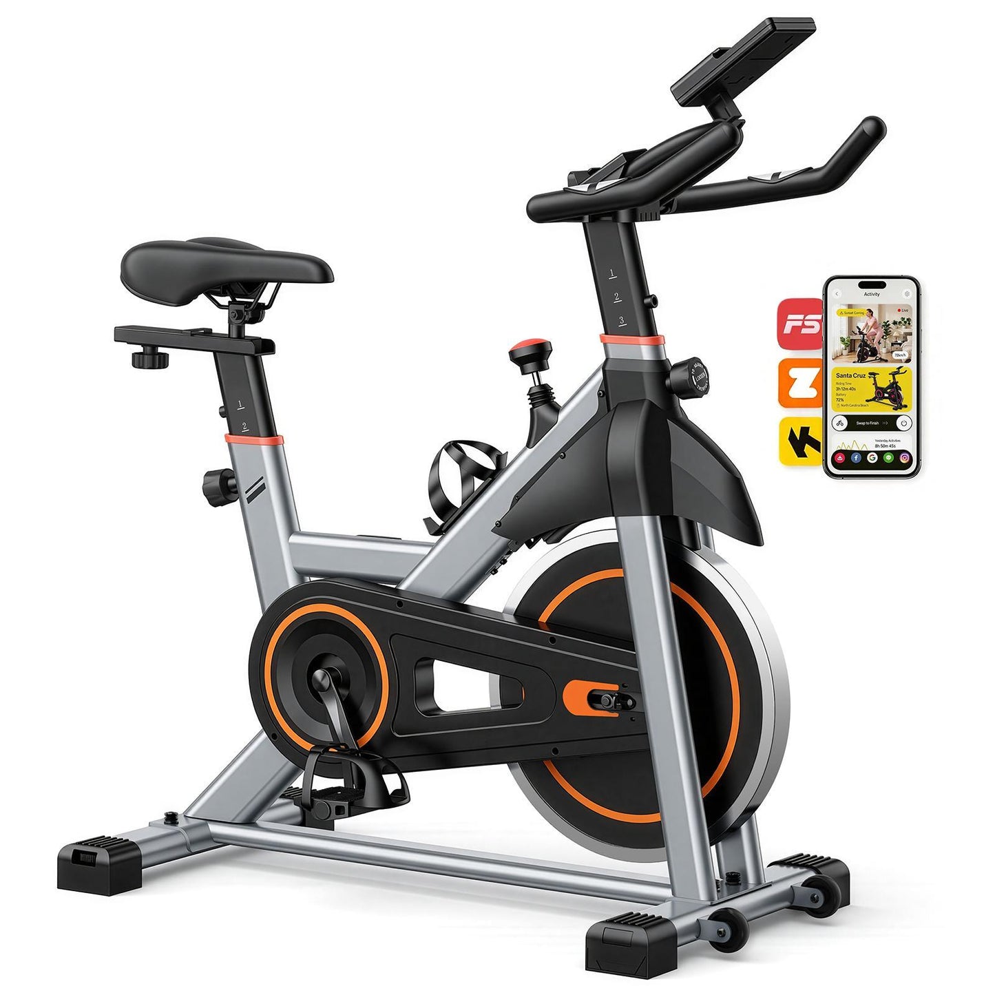 A Fitness Bike With A Liquid Crystal Display And An Infinite Resistance Adjustment Function, Allowing For Adjustment Of The Seat And Handlebars