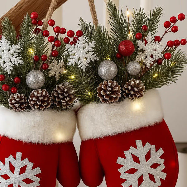 Whimsical Christmas Glove Wreath – Festive Holiday Decor