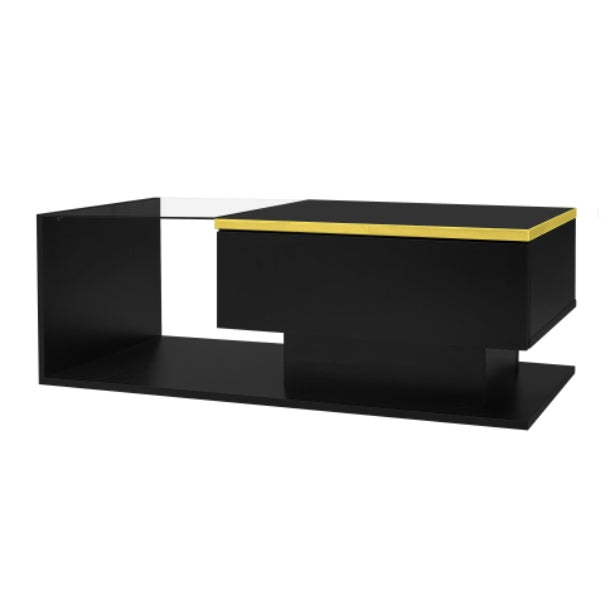 90cm LED Coffee Table - RGB Lights & Glass Top