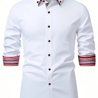 FGKKS Men Shirt Brand New Men's Fashion Patchwork Long Sleeve Elastic Shirt Four Season Male Dress Smart Casual Shirts - WAREHOUSE SHOP