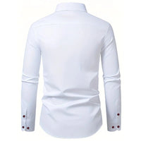 FGKKS Men Shirt Brand New Men's Fashion Patchwork Long Sleeve Elastic Shirt Four Season Male Dress Smart Casual Shirts - WAREHOUSE SHOP