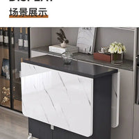 Folding dining table household multifunctional belt wheel movable rectangular restaurant dormitory dining table - WAREHOUSE SHOP