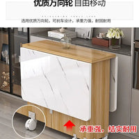 Folding dining table household multifunctional belt wheel movable rectangular restaurant dormitory dining table - WAREHOUSE SHOP