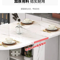 Folding dining table household multifunctional belt wheel movable rectangular restaurant dormitory dining table - WAREHOUSE SHOP