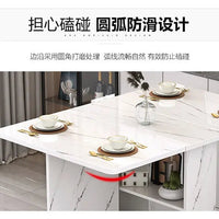 Folding dining table household multifunctional belt wheel movable rectangular restaurant dormitory dining table - WAREHOUSE SHOP