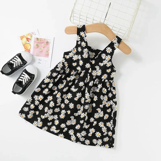 Girls Little Daisy Printed Slip Sleeveless Dress. Kids Dresses for Girls 2 To 6 Years, Flower Girl weddings Dresses - WAREHOUSE SHOP