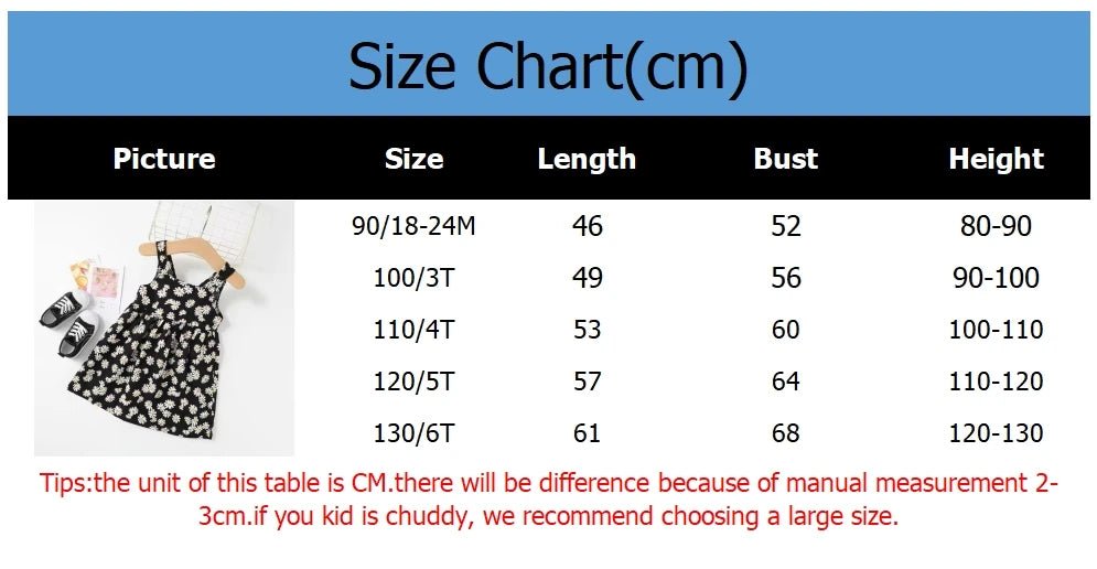 Girls Little Daisy Printed Slip Sleeveless Dress. Kids Dresses for Girls 2 To 6 Years, Flower Girl weddings Dresses - WAREHOUSE SHOP
