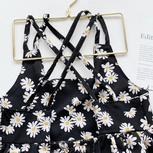 Girls Little Daisy Printed Slip Sleeveless Dress. Kids Dresses for Girls 2 To 6 Years, Flower Girl weddings Dresses - WAREHOUSE SHOP