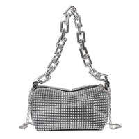 Glitter Chain Rhinestone Bucket Bag, Prom Purse, Women's Mini Crossbody Bag. - WAREHOUSE SHOP