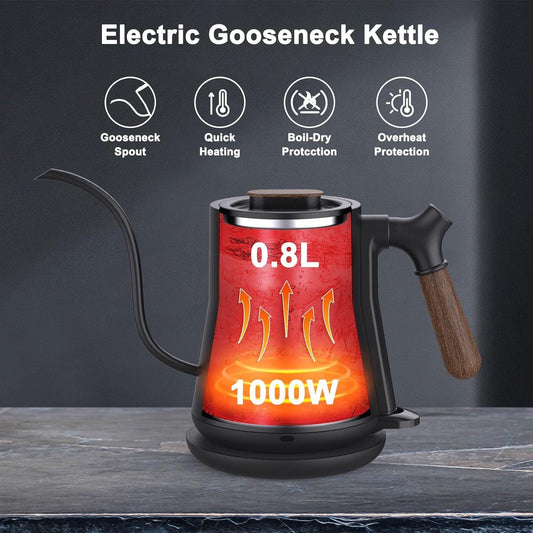 Gooseneck Electric Kettle, Pour Over Coffee Kettle Hot Water Tea Kettle,Stainless Steel Inner With Leak Proof Design,Rapid Heating, Auto Shutoff - WAREHOUSE SHOP