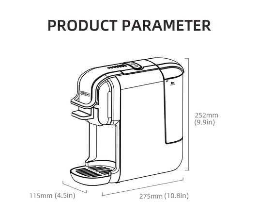 HiBREW Multiple Capsule Coffee Machine, Hot/Cold Dolce Gusto Milk Nespresso Capsule ESE Pod Ground Coffee Cafeteria 20Bar 5 in 1 - WAREHOUSE SHOP