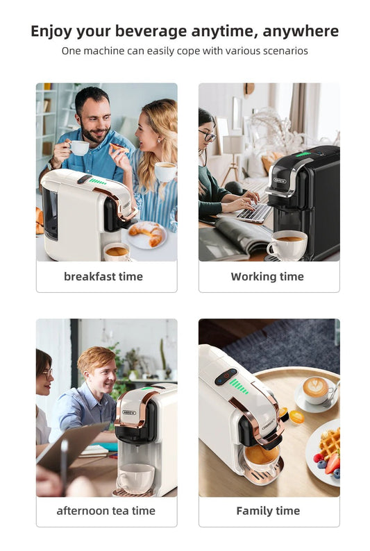 HiBREW Multiple Capsule Coffee Machine, Hot/Cold Dolce Gusto Milk Nespresso Capsule ESE Pod Ground Coffee Cafeteria 20Bar 5 in 1 - WAREHOUSE SHOP