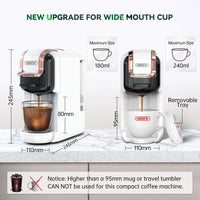 HiBREW Multiple Capsule Coffee Machine, Hot/Cold Dolce Gusto Milk Nespresso Capsule ESE Pod Ground Coffee Cafeteria 20Bar 5 in 1 - WAREHOUSE SHOP