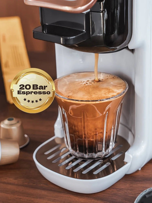 HiBREW Multiple Capsule Coffee Machine, Hot/Cold Dolce Gusto Milk Nespresso Capsule ESE Pod Ground Coffee Cafeteria 20Bar 5 in 1 - WAREHOUSE SHOP