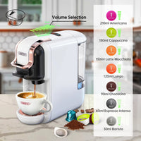 HiBREW Multiple Capsule Coffee Machine, Hot/Cold Dolce Gusto Milk Nespresso Capsule ESE Pod Ground Coffee Cafeteria 20Bar 5 in 1 - WAREHOUSE SHOP