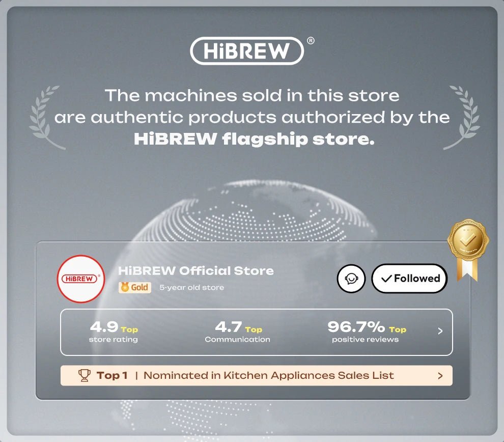 HiBREW Multiple Capsule Coffee Machine, Hot/Cold Dolce Gusto Milk Nespresso Capsule ESE Pod Ground Coffee Cafeteria 20Bar 5 in 1 - WAREHOUSE SHOP
