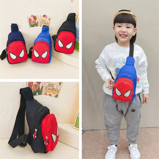 Kawaii Superhero Kids Chest Bag – Spider - Man, Superman & Iron Man Cartoon Crossbody Shoulder Bag for Children - WAREHOUSE SHOP